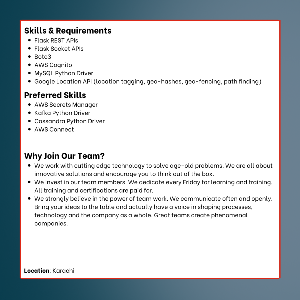 Cloud Engineer Skills and requirements